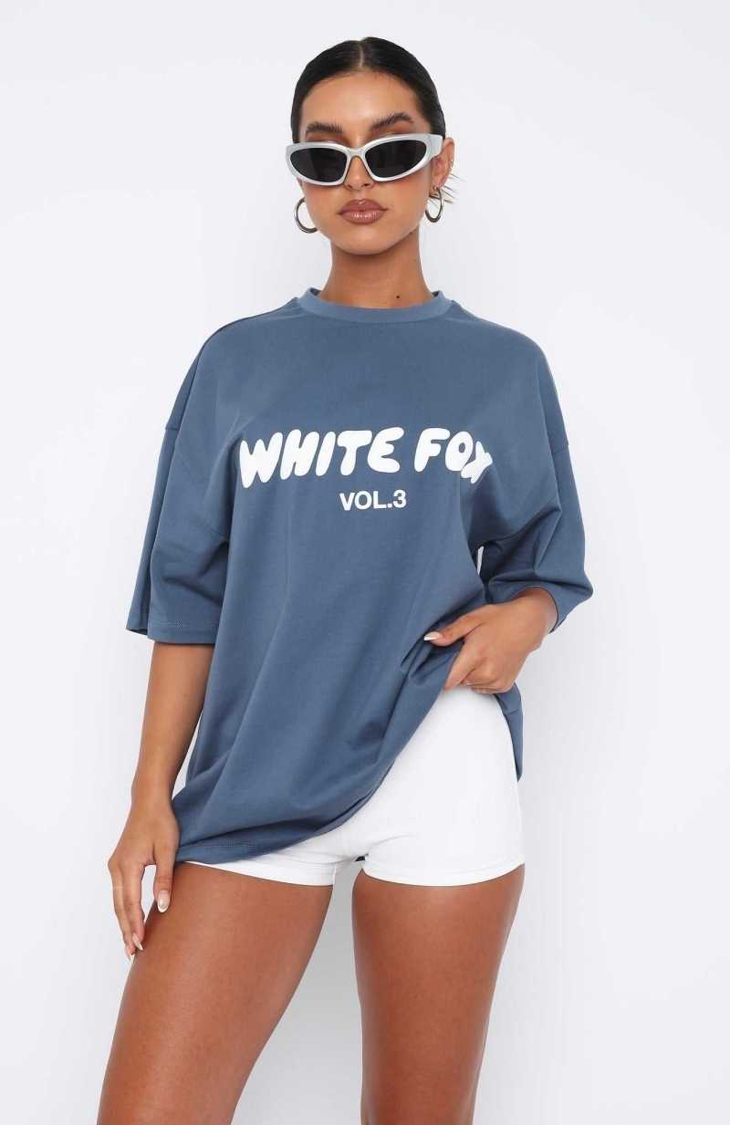 White Fox Offstage Oversized Tee Ocean | GASHDP-135