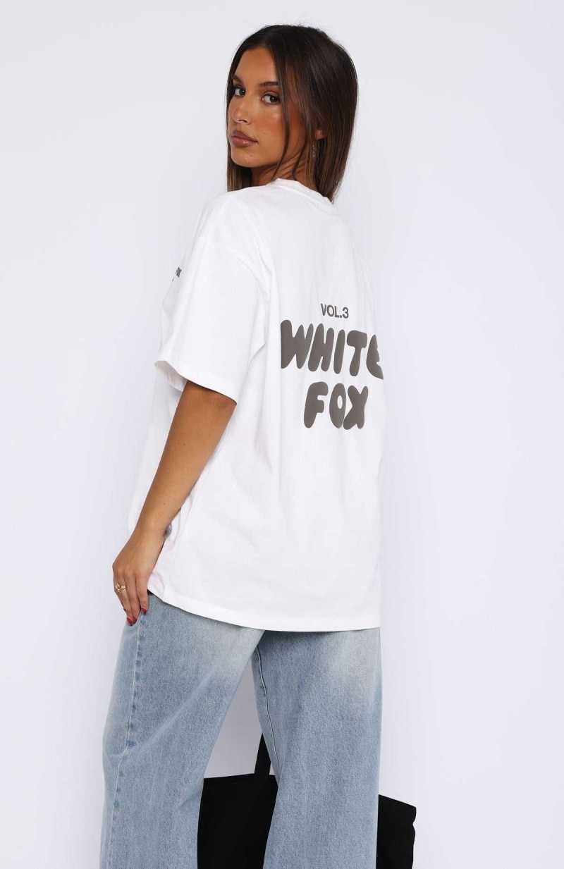 White Fox Offstage Oversized Tee White | TCAPBY-015