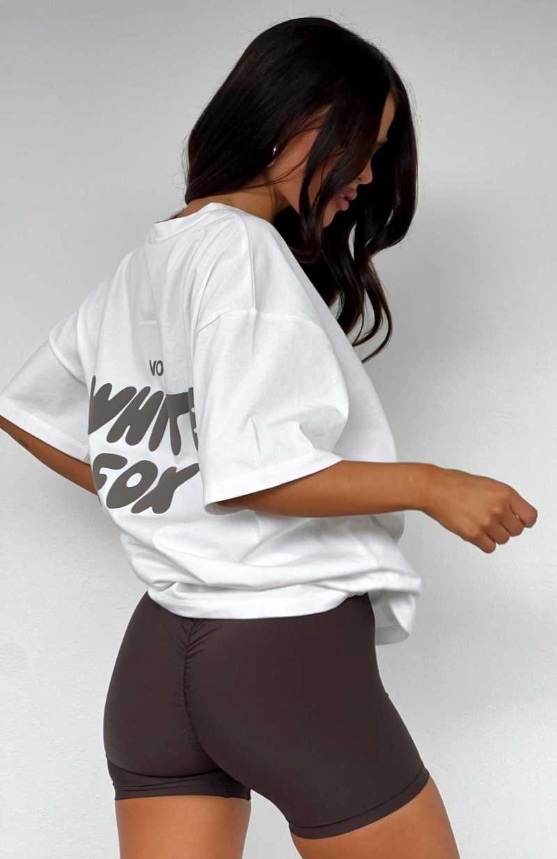 White Fox Offstage Oversized Tee White | TCAPBY-015