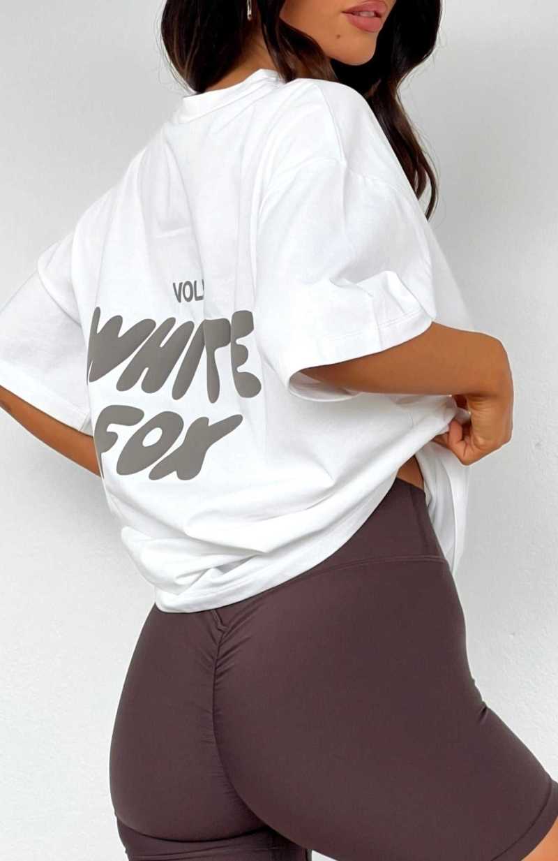 White Fox Offstage Oversized Tee White | TCAPBY-015