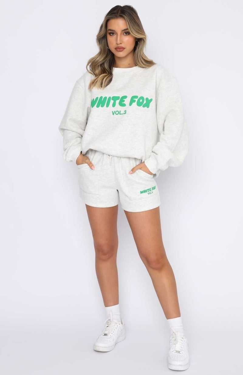White Fox Offstage Sweater Glacier Grey | YFGVNZ-364