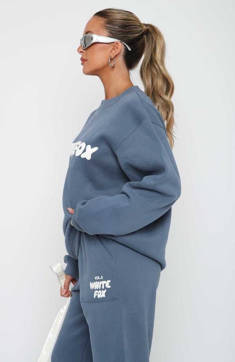 White Fox Offstage Sweater Ocean | PXMZDI-832