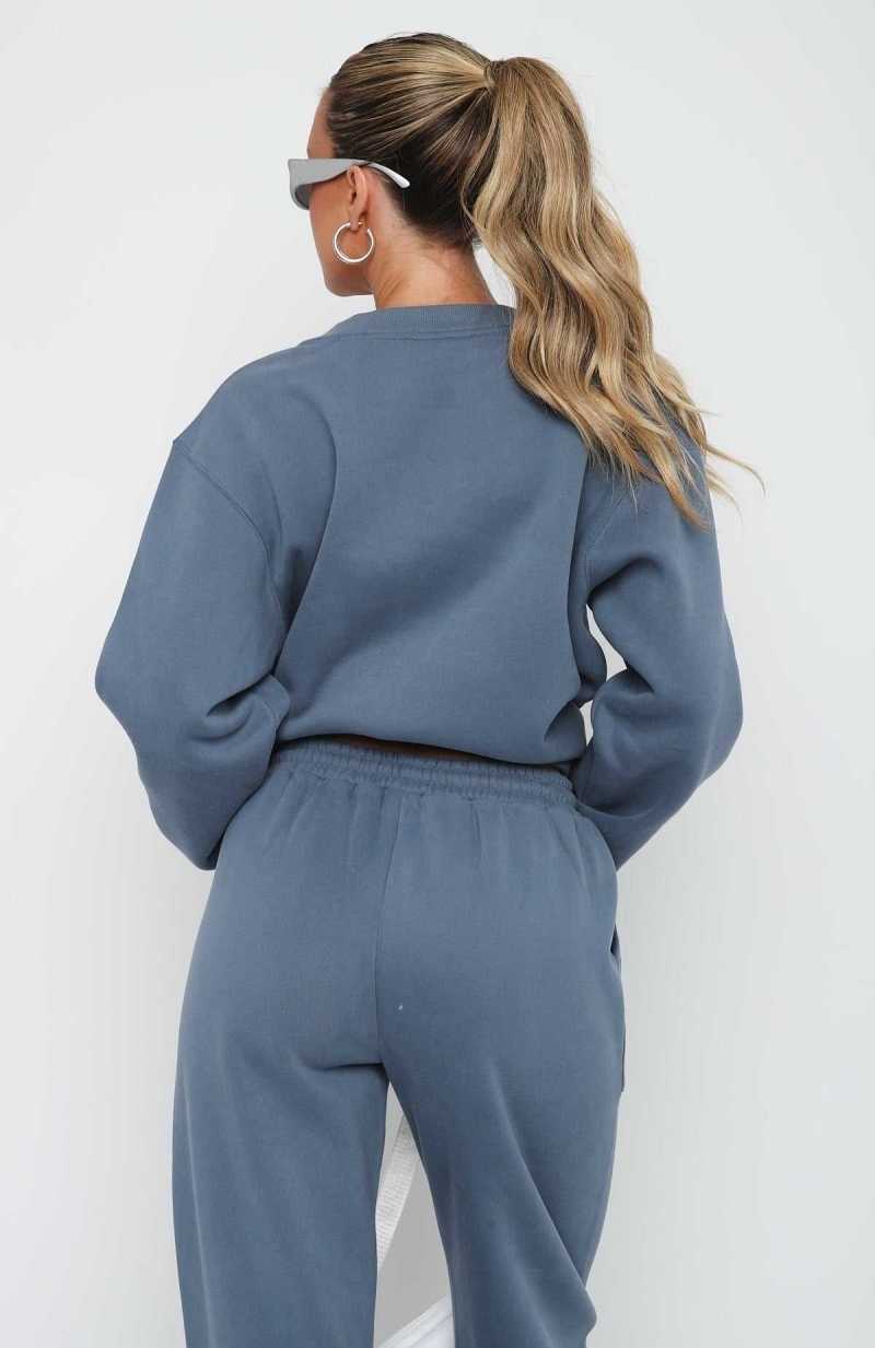White Fox Offstage Sweater Ocean | PXMZDI-832
