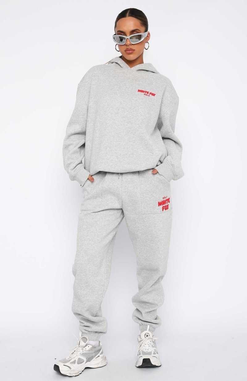 White Fox Offstage Sweatpants Alloy Grey | BIHRQP-641