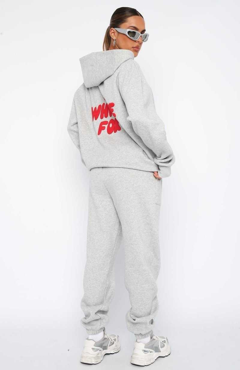 White Fox Offstage Sweatpants Alloy Grey | BIHRQP-641