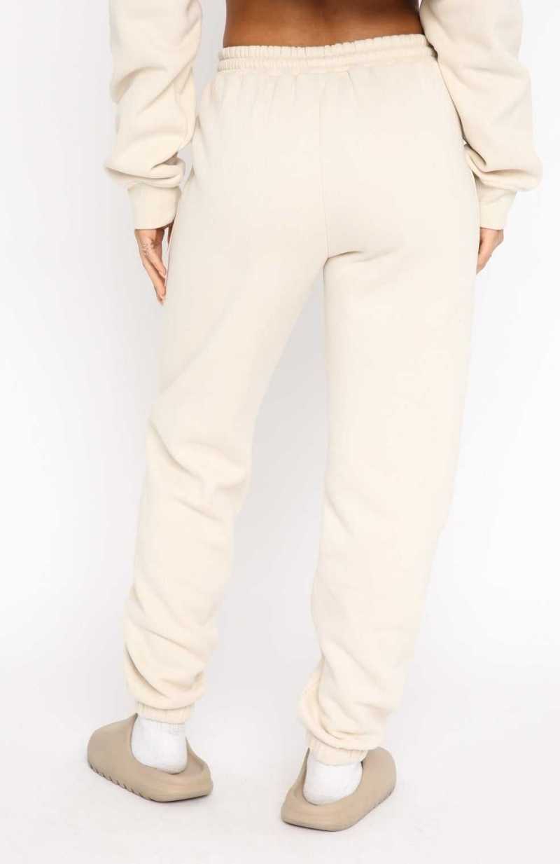 White Fox Offstage Sweatpants Pebble | TJBPLO-908