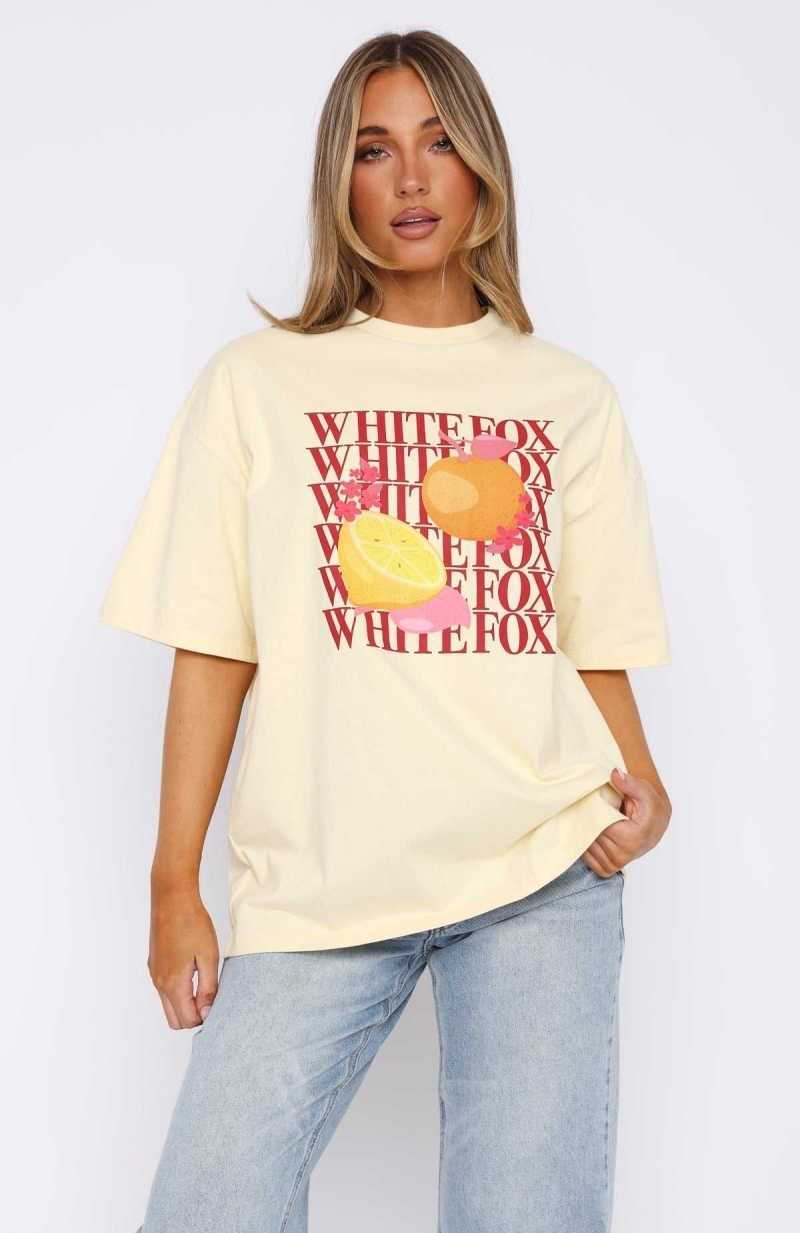 White Fox Oh So Sweet Oversized Tee Cream | AVTIDN-841