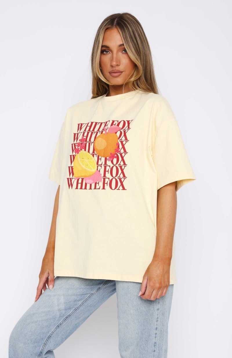 White Fox Oh So Sweet Oversized Tee Cream | AVTIDN-841