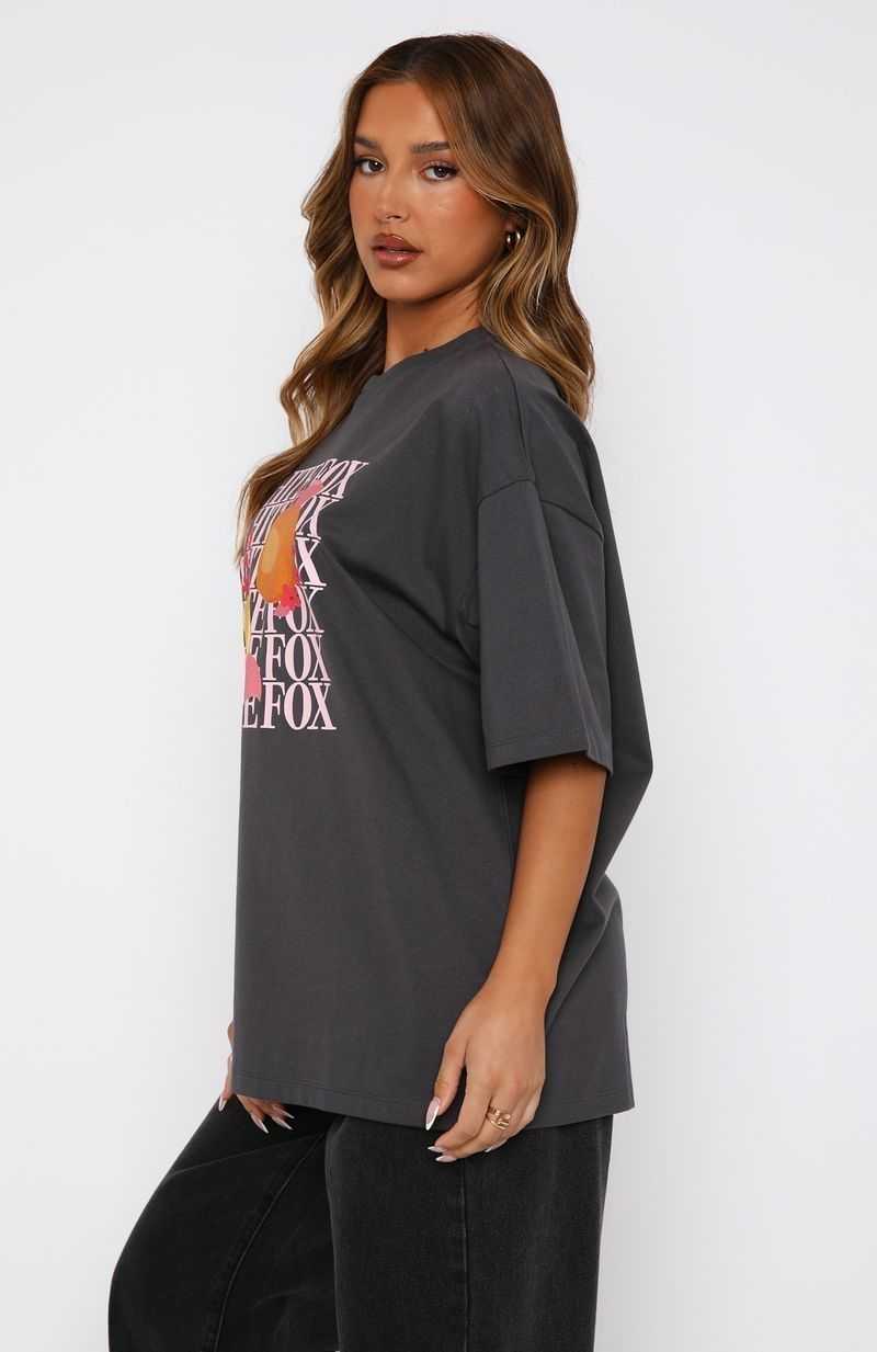 White Fox Oh So Sweet Oversized Tee Volcanic | PTYVIC-576