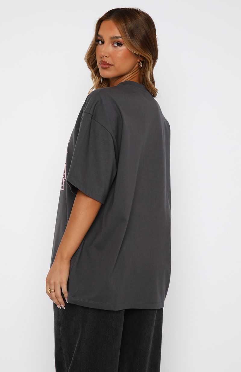 White Fox Oh So Sweet Oversized Tee Volcanic | PTYVIC-576