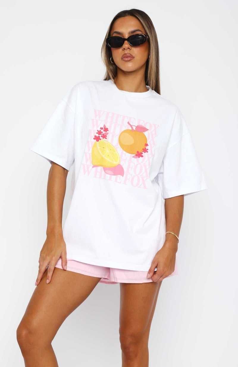 White Fox Oh So Sweet Oversized Tee White | JOINAS-715