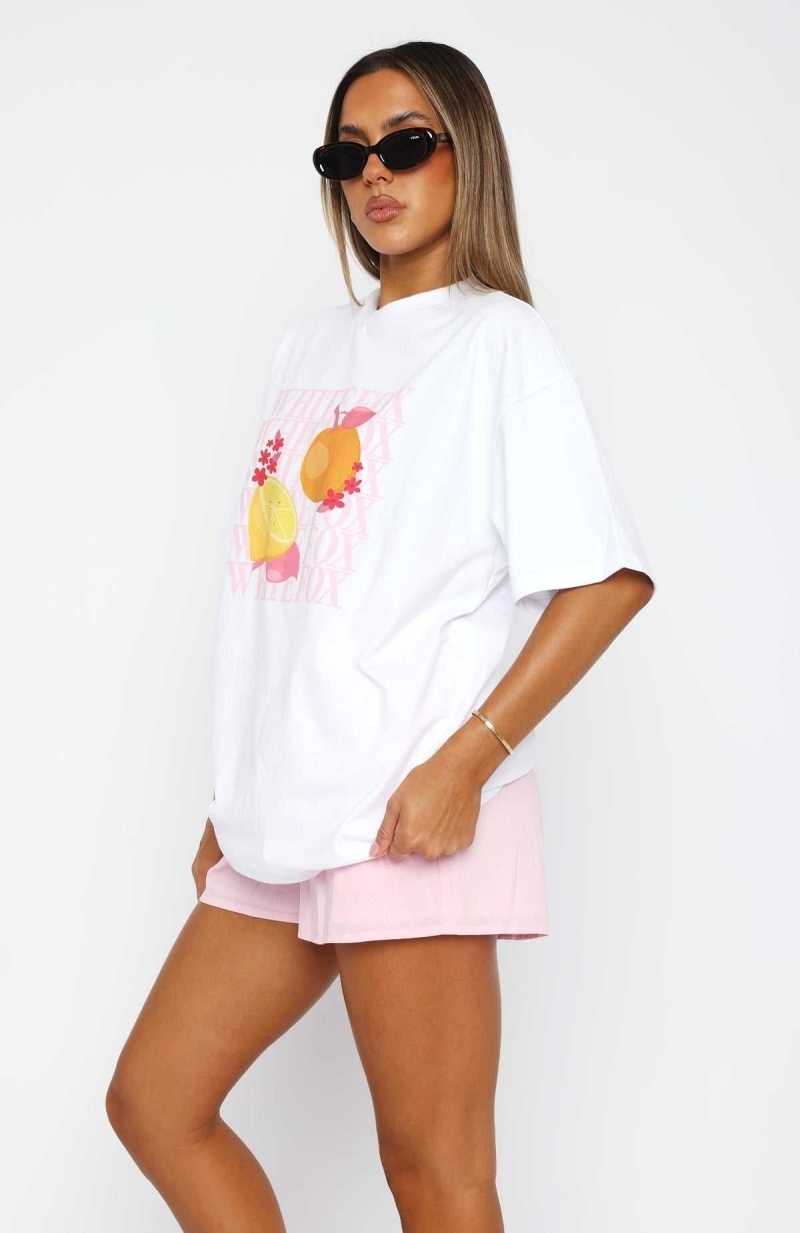 White Fox Oh So Sweet Oversized Tee White | JOINAS-715