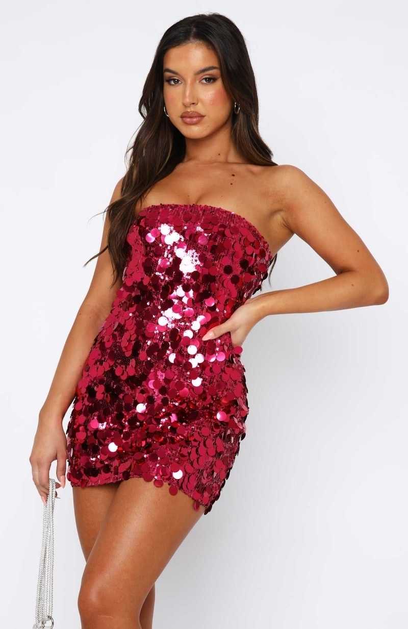 White Fox On A Night Like This Mini Dress Pink | AJWSVM-312