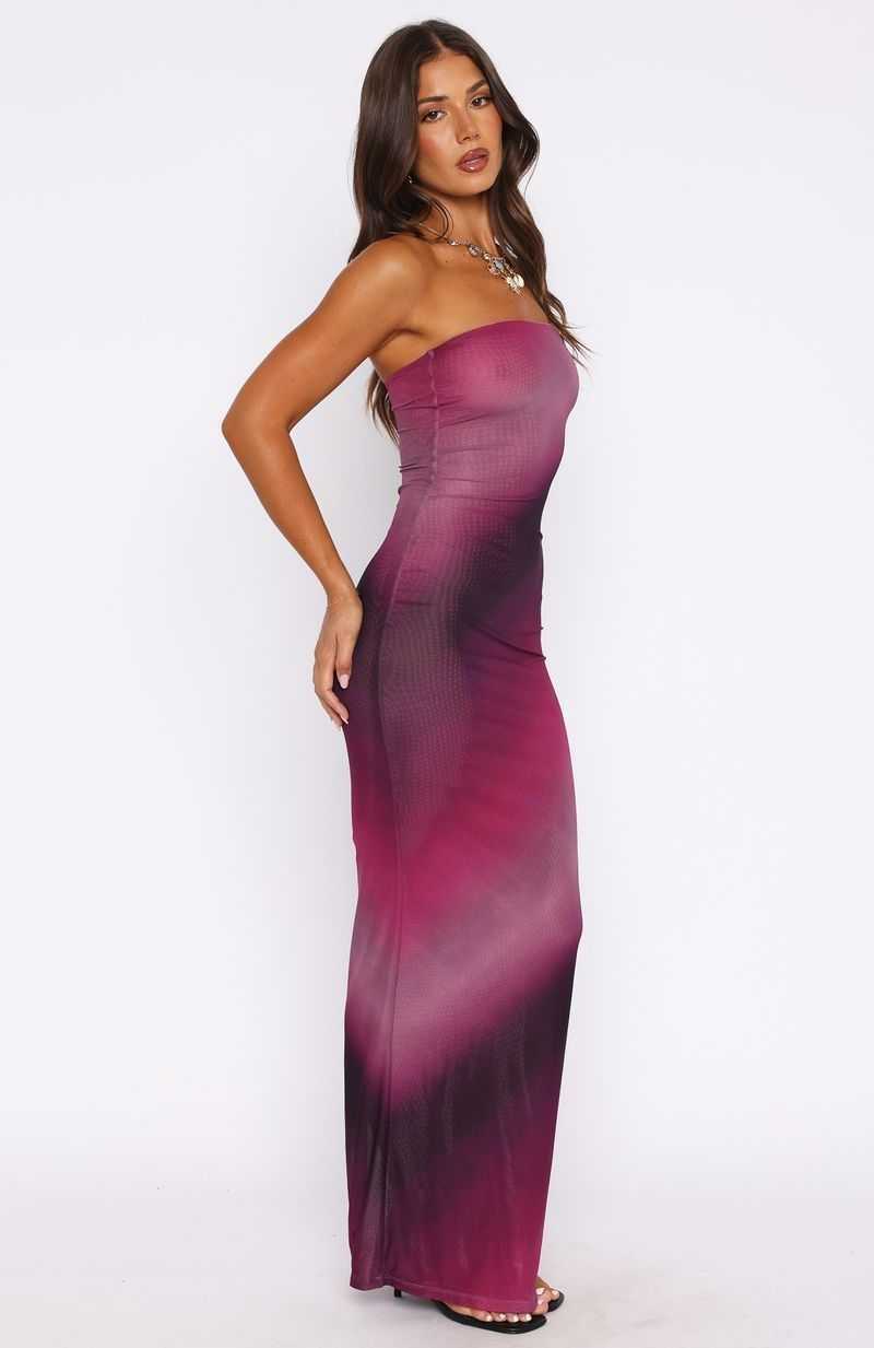 White Fox On A Trip Maxi Dress Boysenberry Ripple | CTXJWL-754