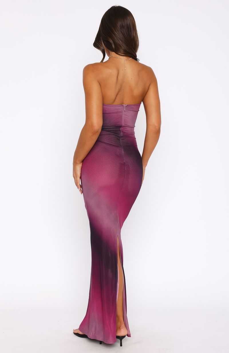 White Fox On A Trip Maxi Dress Boysenberry Ripple | CTXJWL-754
