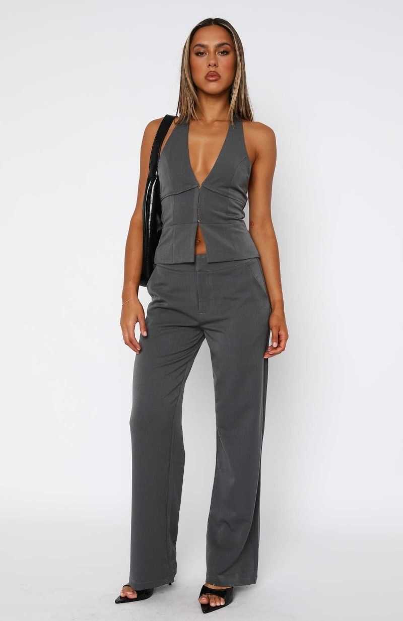 White Fox Only Acting Pants Charcoal | NPODYV-401