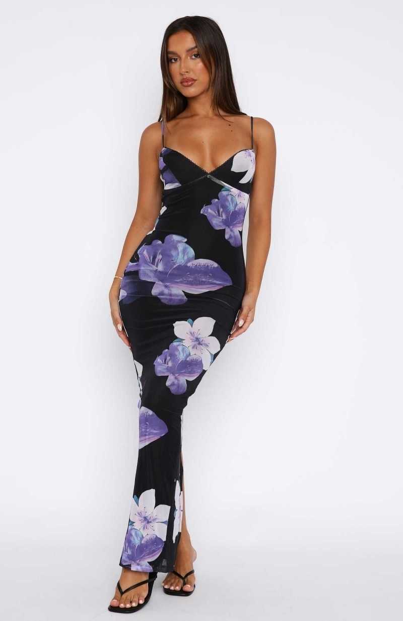 White Fox Only Girl In The Room Maxi Dress Purple Frangipani | YHWILJ-520