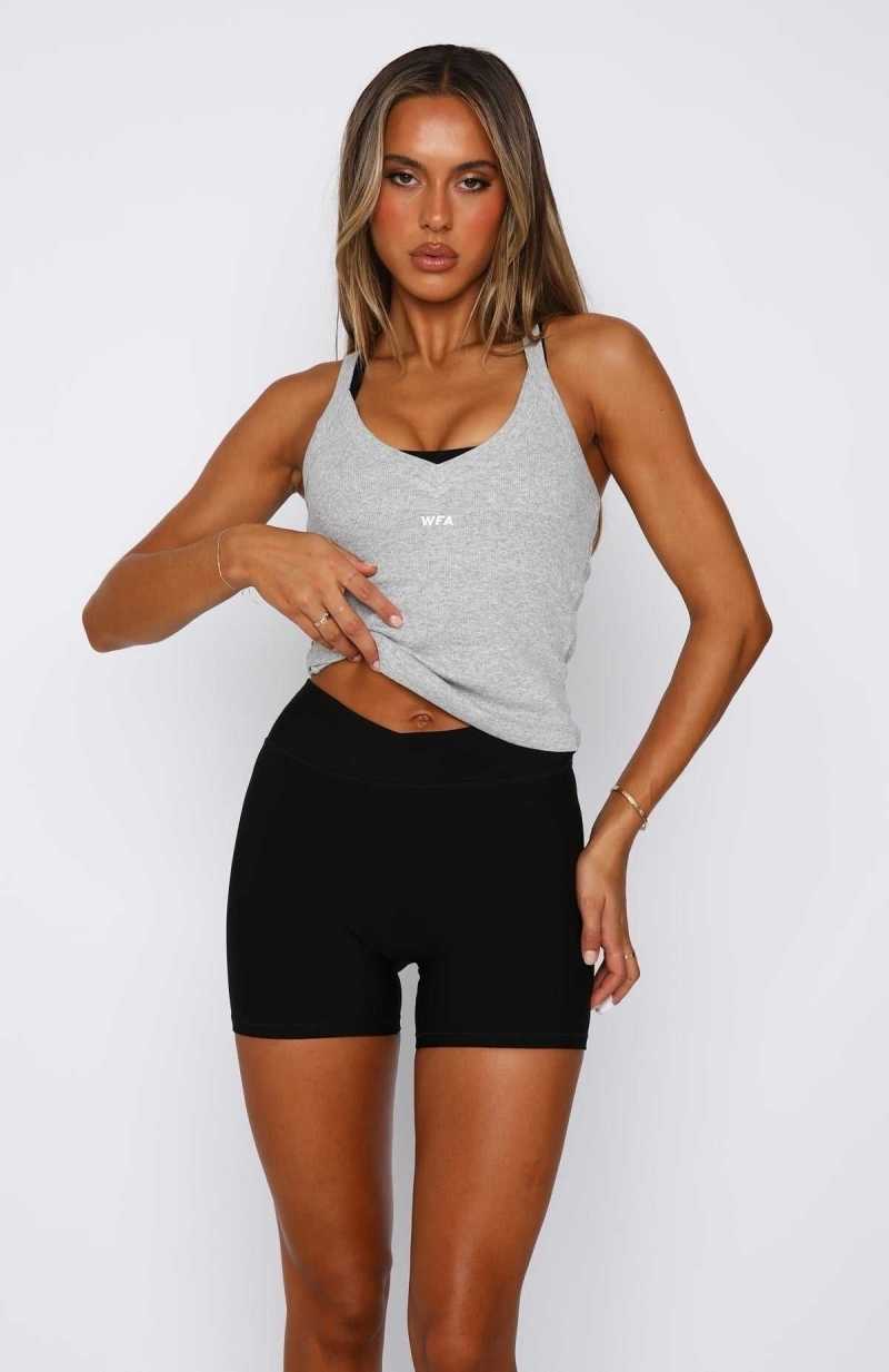 White Fox Performance Sports Tank Grey Marle | SNKRHO-514