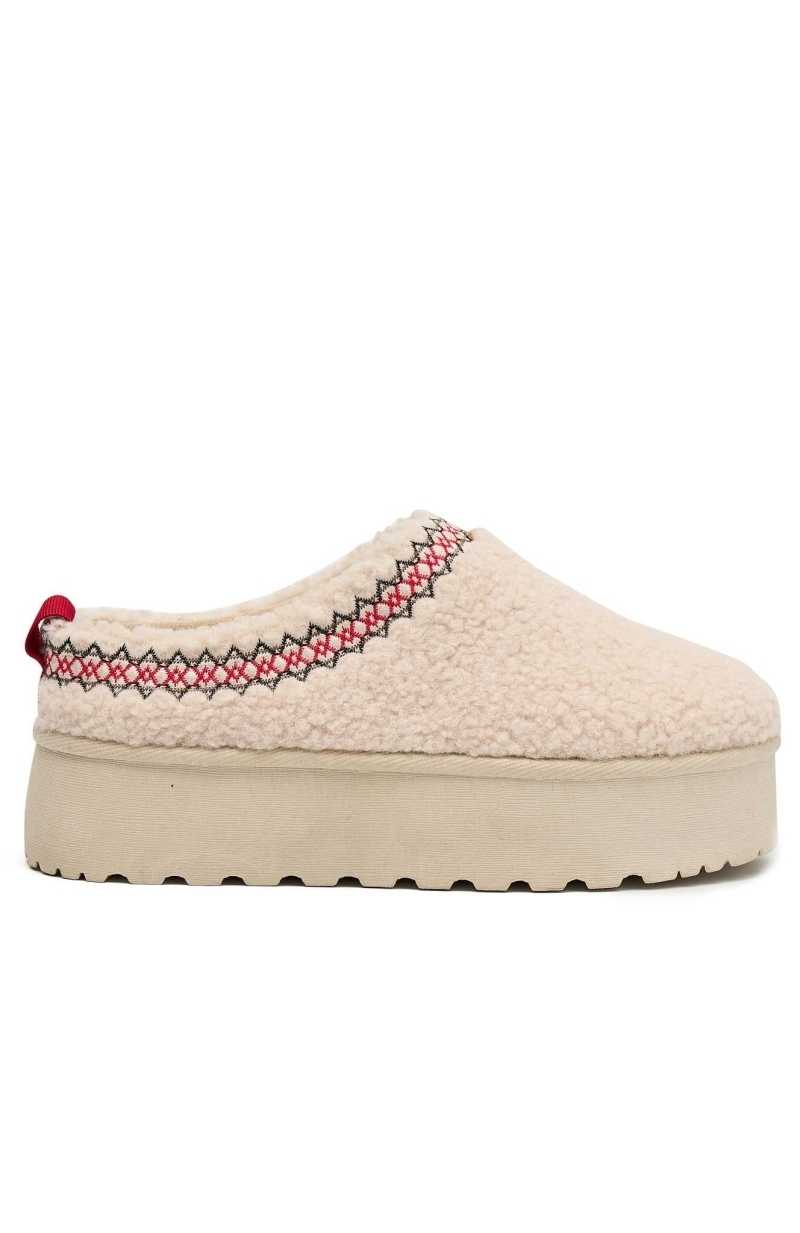 White Fox Poppy Snug Boots Beige | YMIQZW-027