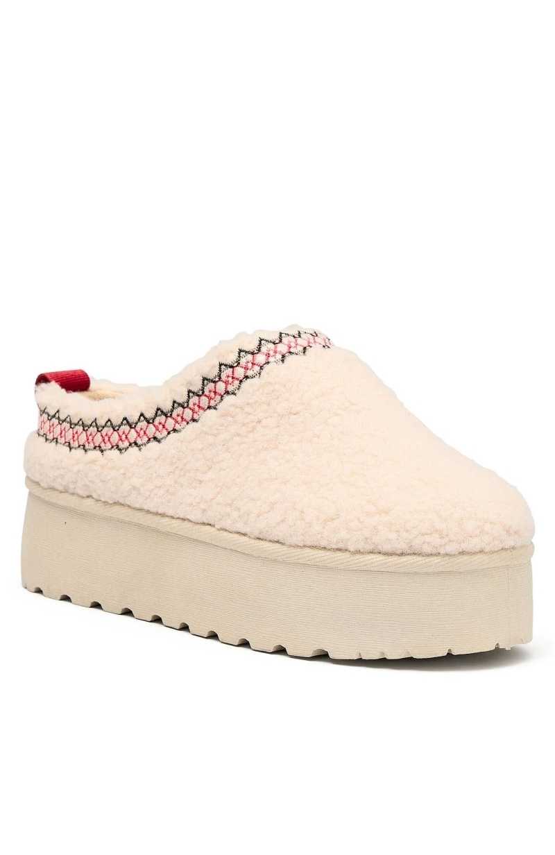 White Fox Poppy Snug Boots Beige | YMIQZW-027