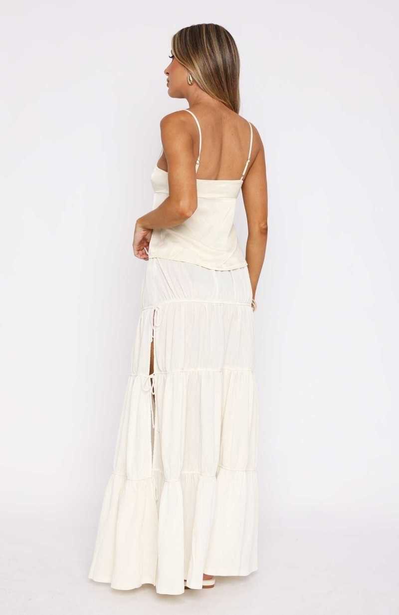 White Fox Pretty Thing Maxi Skirt Off White | TBPQYN-679