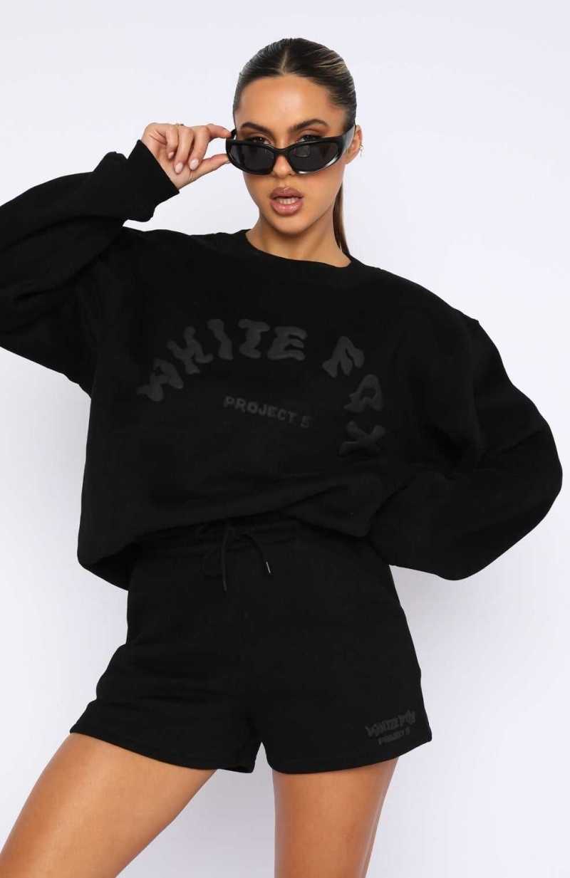 White Fox Project 5 Oversized Sweater Ink | QNAXZH-712