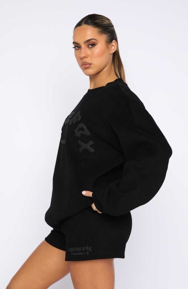 White Fox Project 5 Oversized Sweater Ink | QNAXZH-712