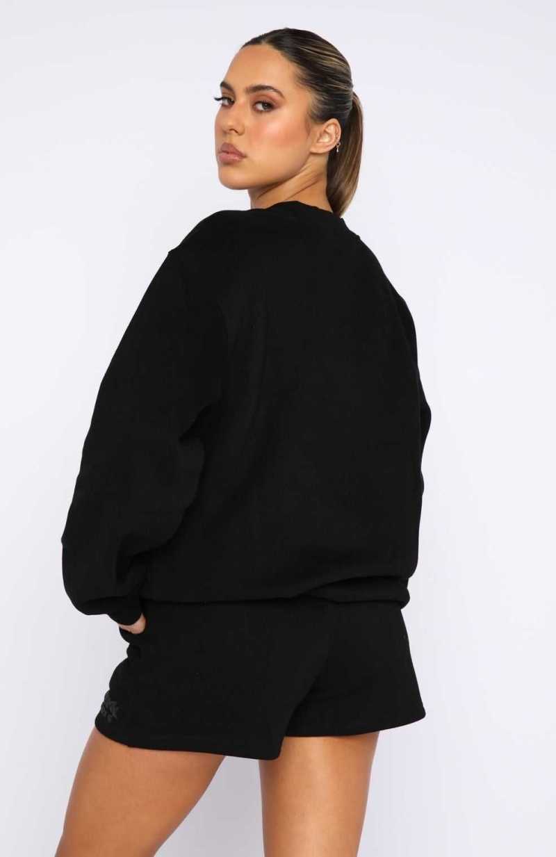White Fox Project 5 Oversized Sweater Ink | QNAXZH-712