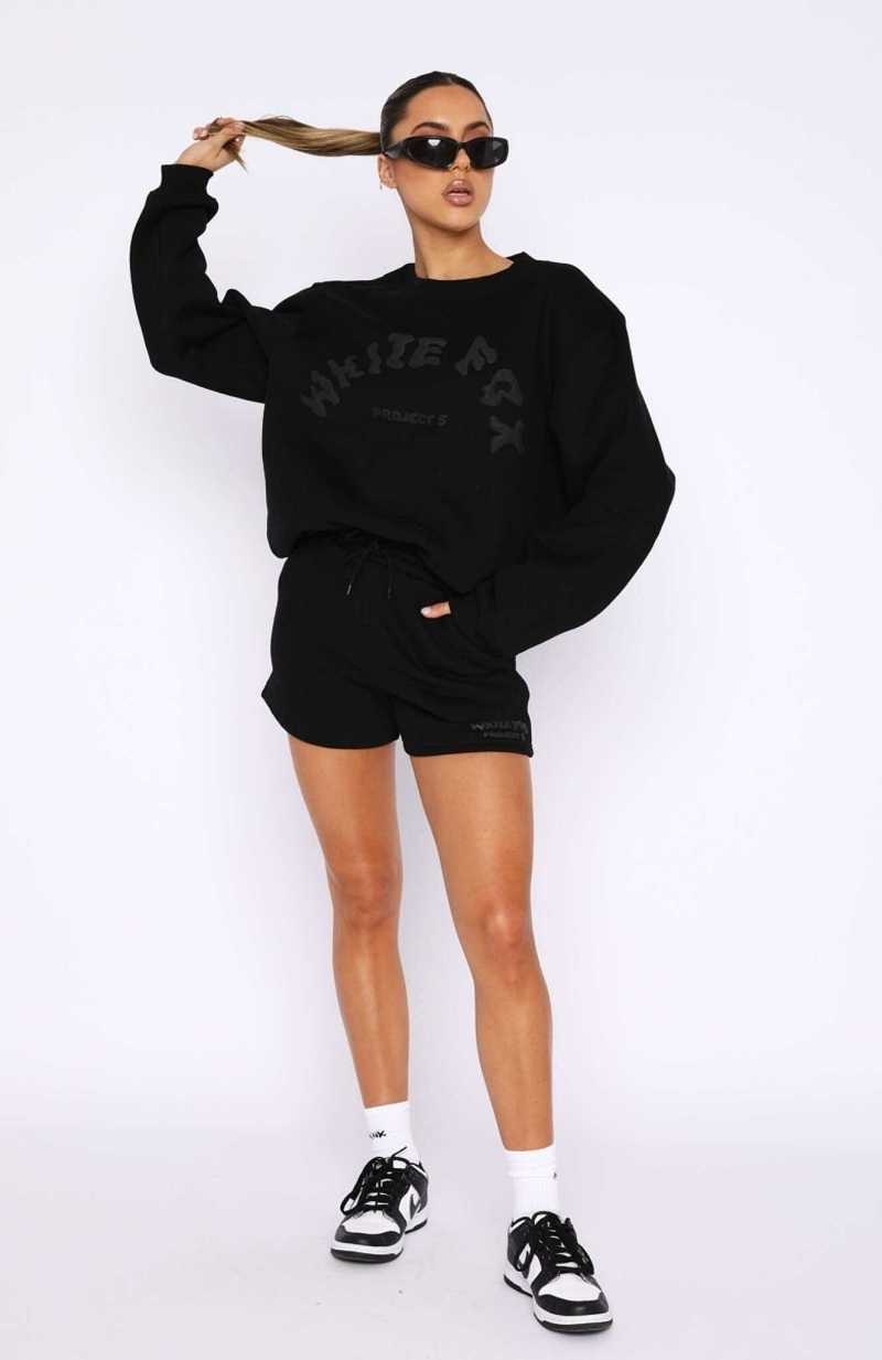 White Fox Project 5 Oversized Sweater Ink | QNAXZH-712
