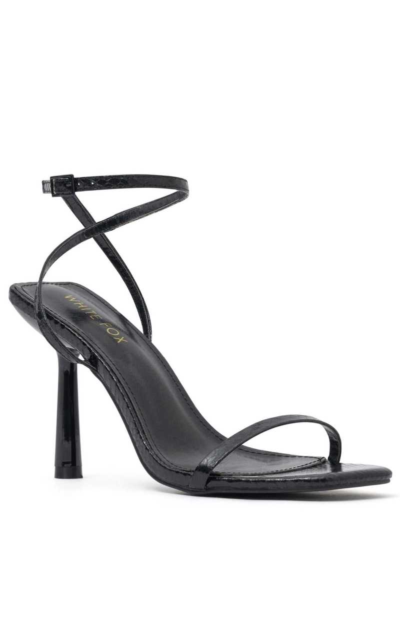 White Fox Radiance Heels Black | ERIZQJ-860