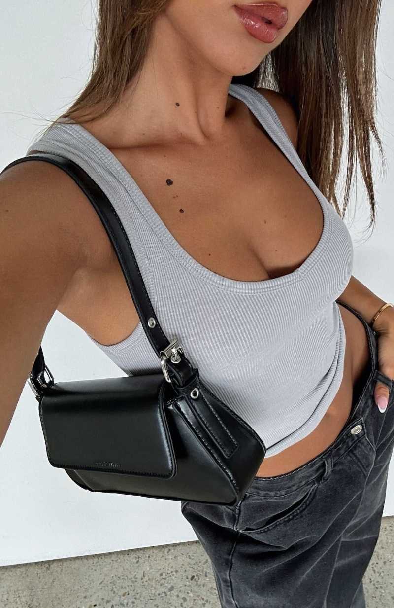 White Fox Ready For It Shoulder Bag Black | PAXNVR-735