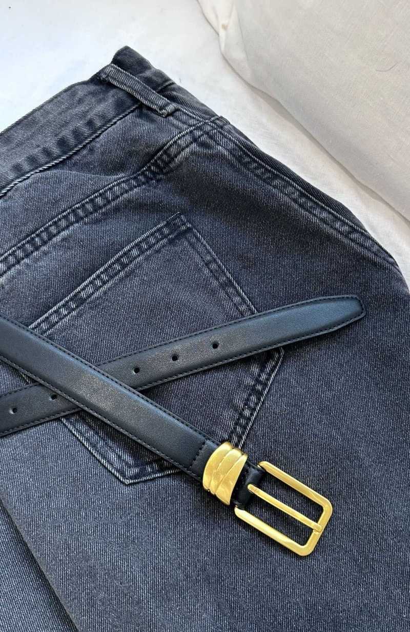 White Fox Rex Belt Black/Vintage Gold | LDFKVU-450