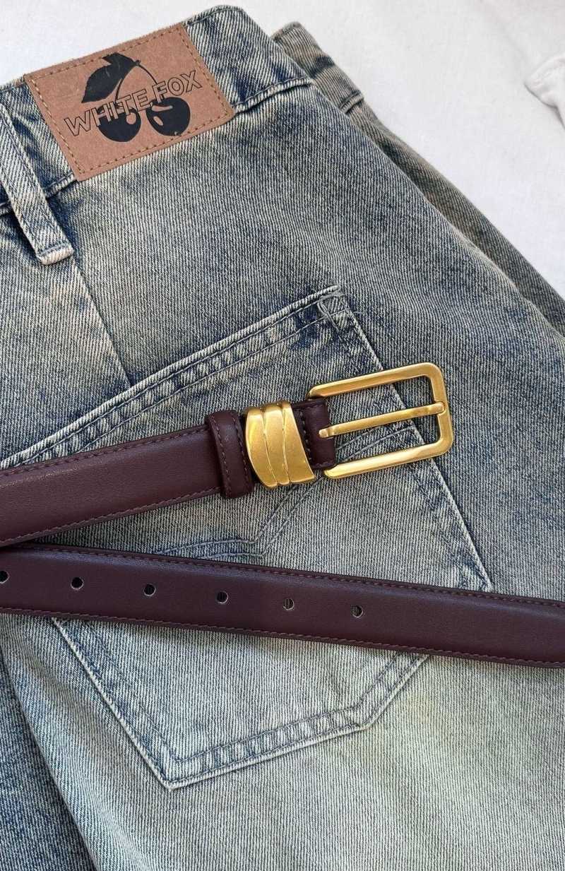 White Fox Rex Belt Chocolate/Vintage Gold | NJOTID-167