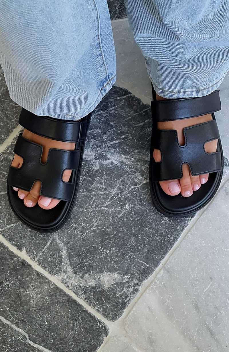 White Fox Riley Sandals Black | TIHLOQ-052