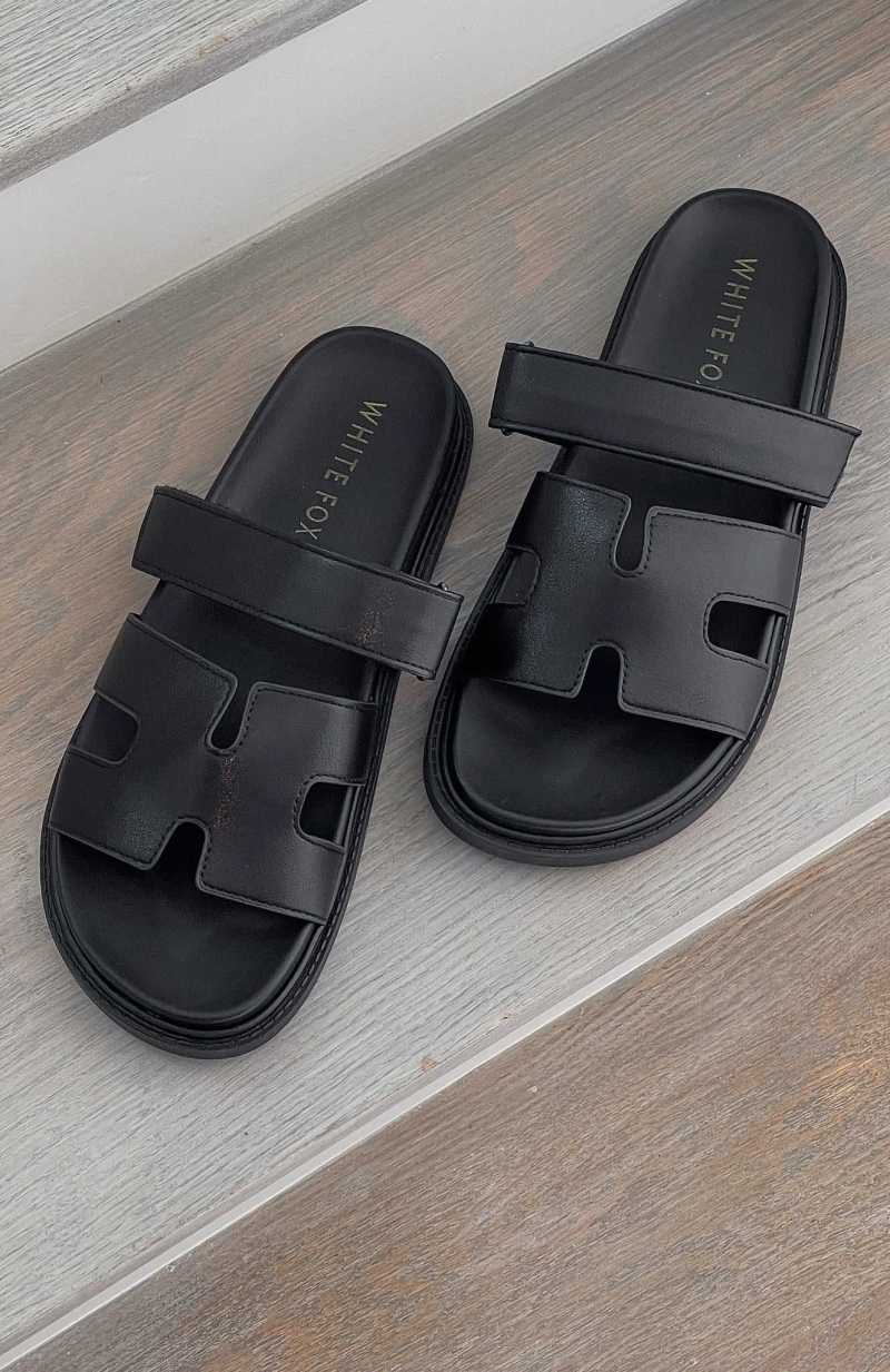 White Fox Riley Sandals Black | TIHLOQ-052