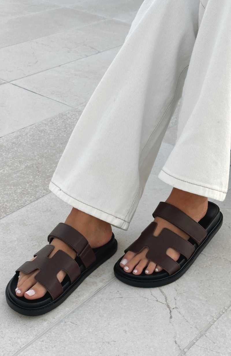 White Fox Riley Sandals Chocolate | XRLJTC-190