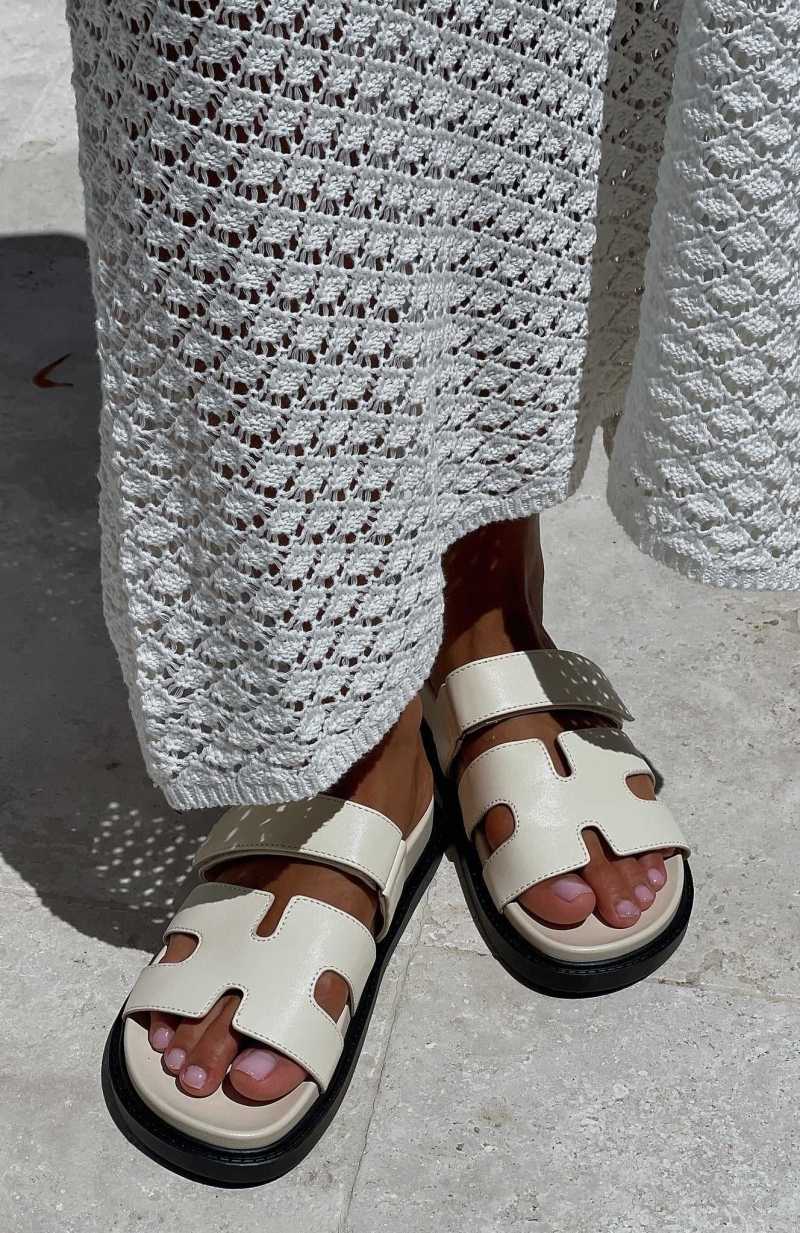 White Fox Riley Sandals Ivory | UEBIRD-836