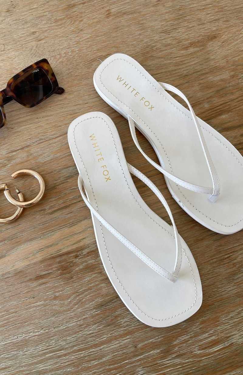 White Fox Roma Thong Sandals Bone | PXLOSV-908