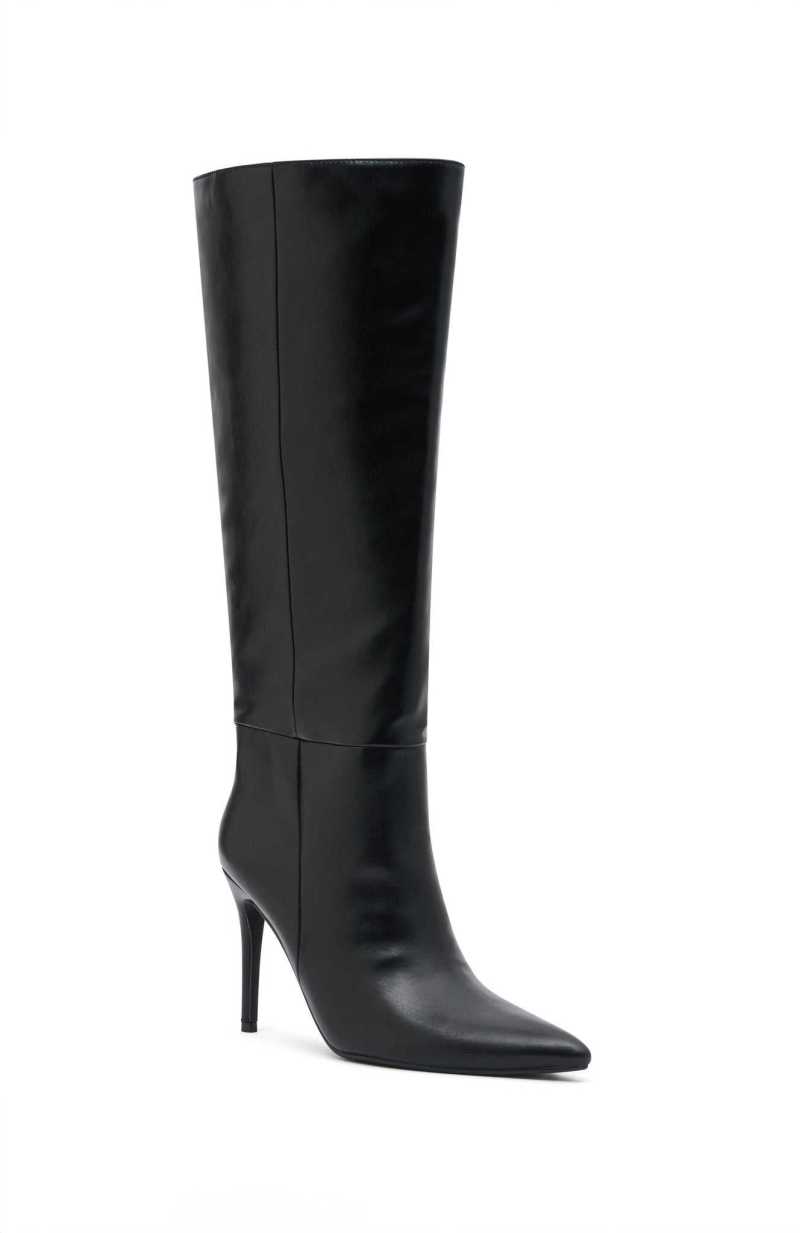 White Fox Run Away With Me Knee High Boots Black | LDPIYE-912