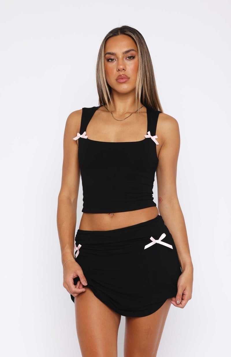 White Fox Say What I Want Mini Skirt Black | YTXIJV-185
