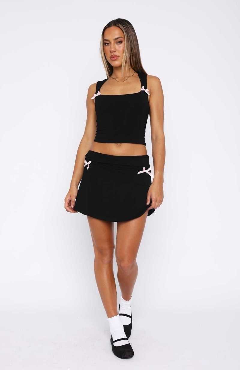 White Fox Say What I Want Mini Skirt Black | YTXIJV-185