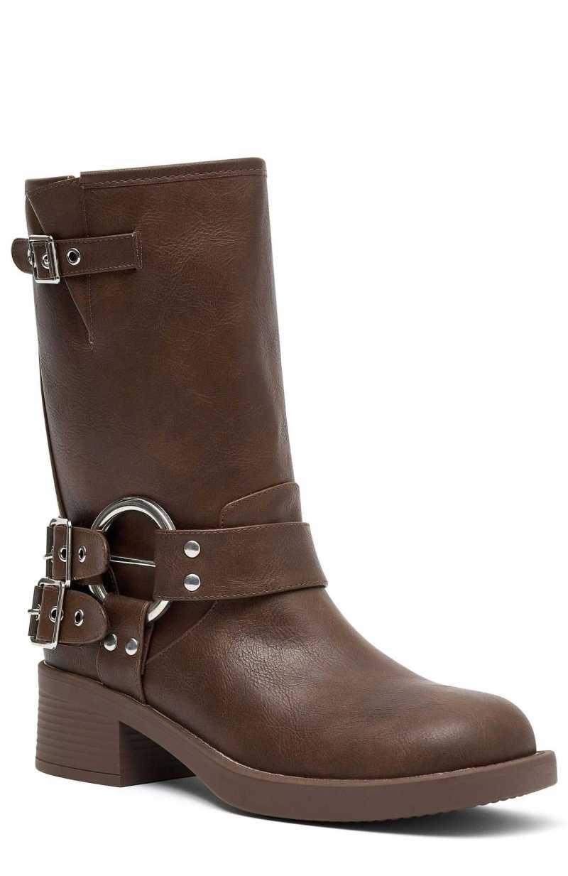 White Fox Scout Biker Boots Brown | AKFOSW-386