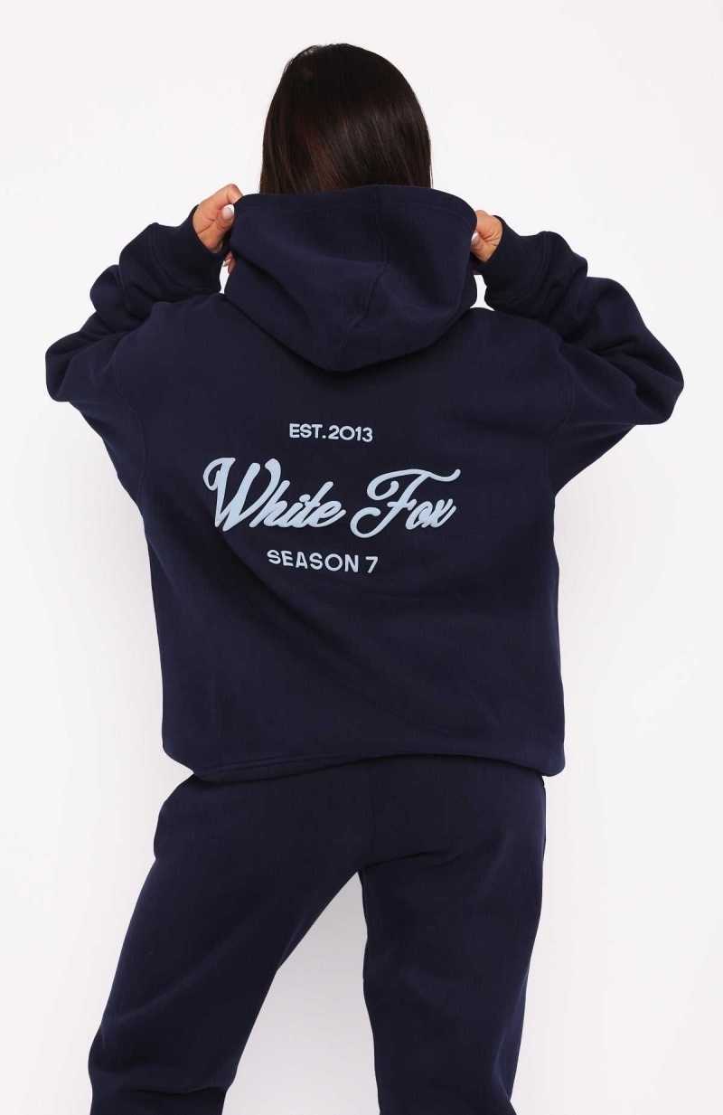 White Fox Season 7 Oversized Hoodie Deep Sea | XSHQCW-418