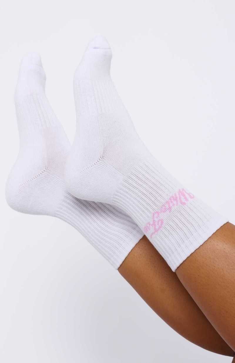 White Fox Season 7 Socks White/Pink | KPDJNM-304