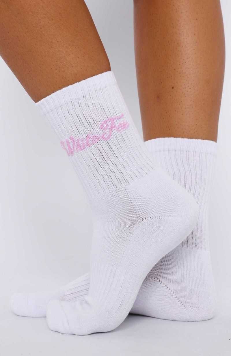 White Fox Season 7 Socks White/Pink | KPDJNM-304