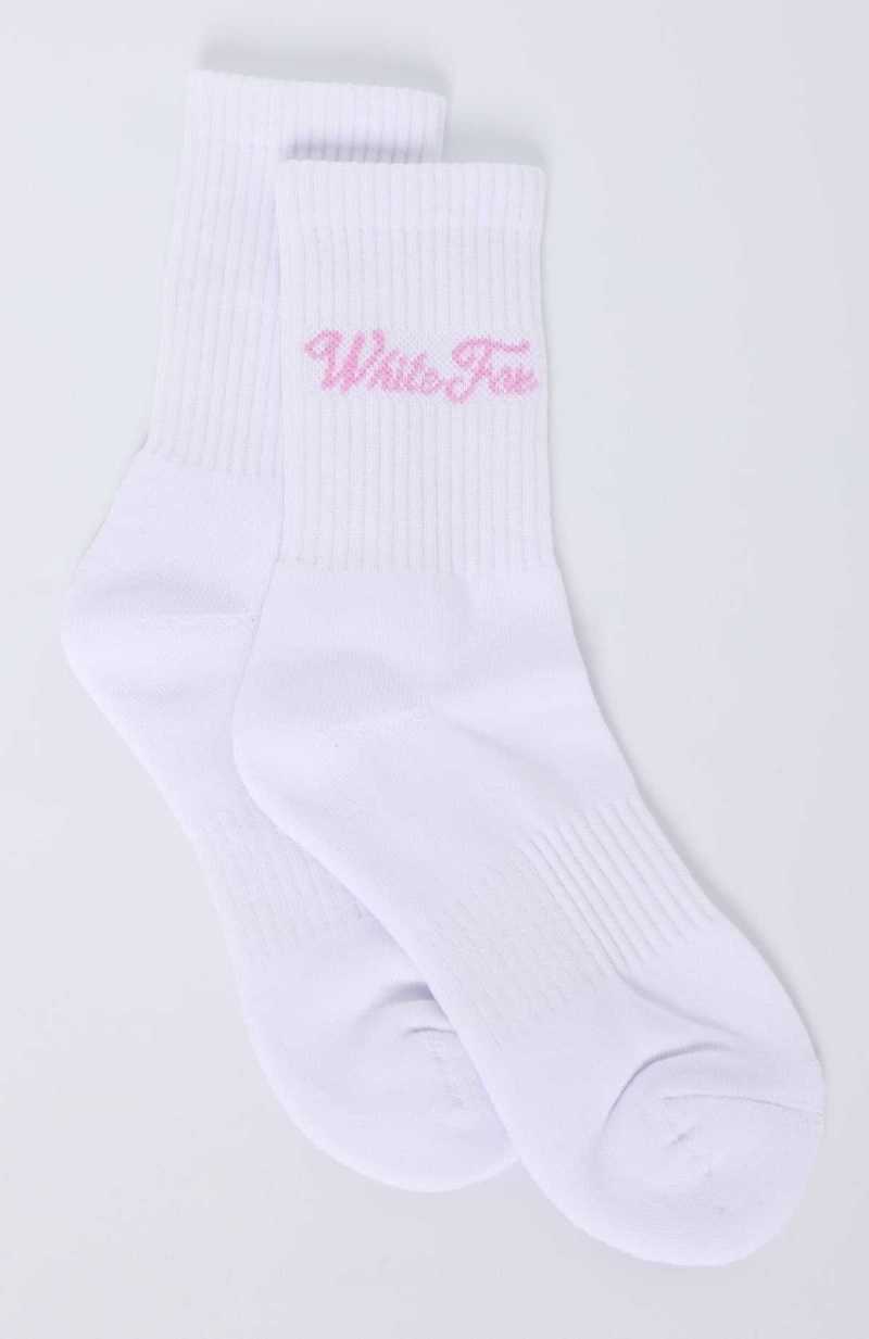 White Fox Season 7 Socks White/Pink | KPDJNM-304