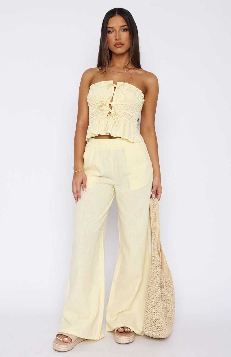 White Fox Secret Society Pants Lemon | BUJZSI-745