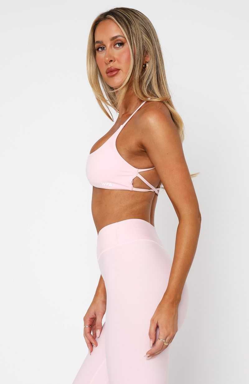 White Fox She's Healthy Sports Crop Ballet Pink | DBQXON-843