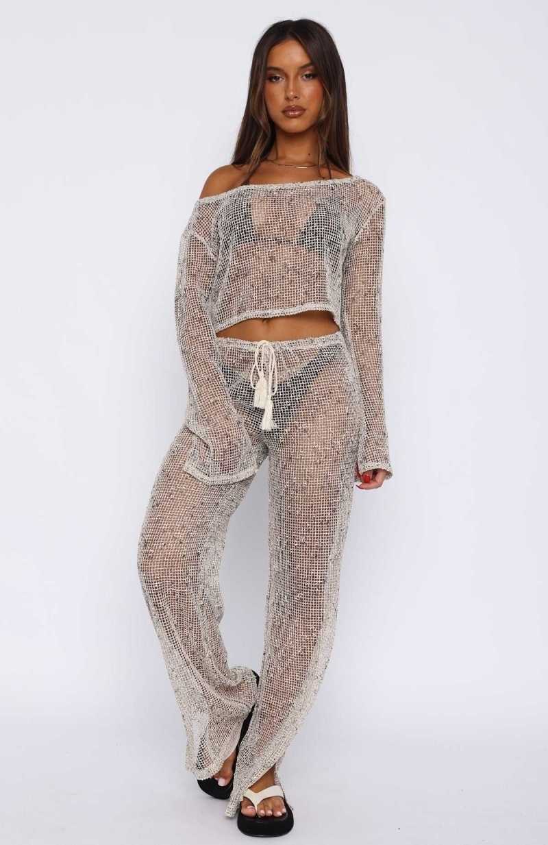 White Fox Showstopper Pants Oat | KBGZOL-108