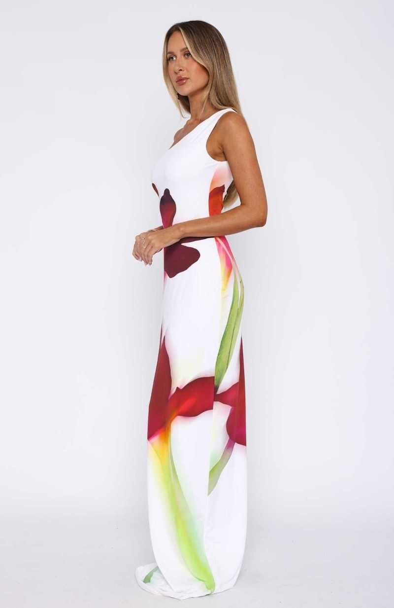 White Fox Skyline Maxi Dress Vanilla Blossom | DCBUHM-940
